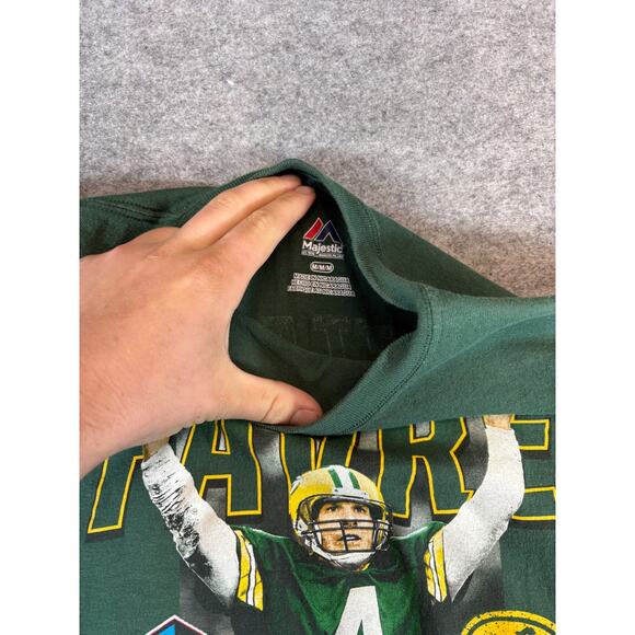 Brett Favre Green Bay Packers Hall Of Fame Graphic Shirt Mens M Green NFL Tee - Picture 5 of 10